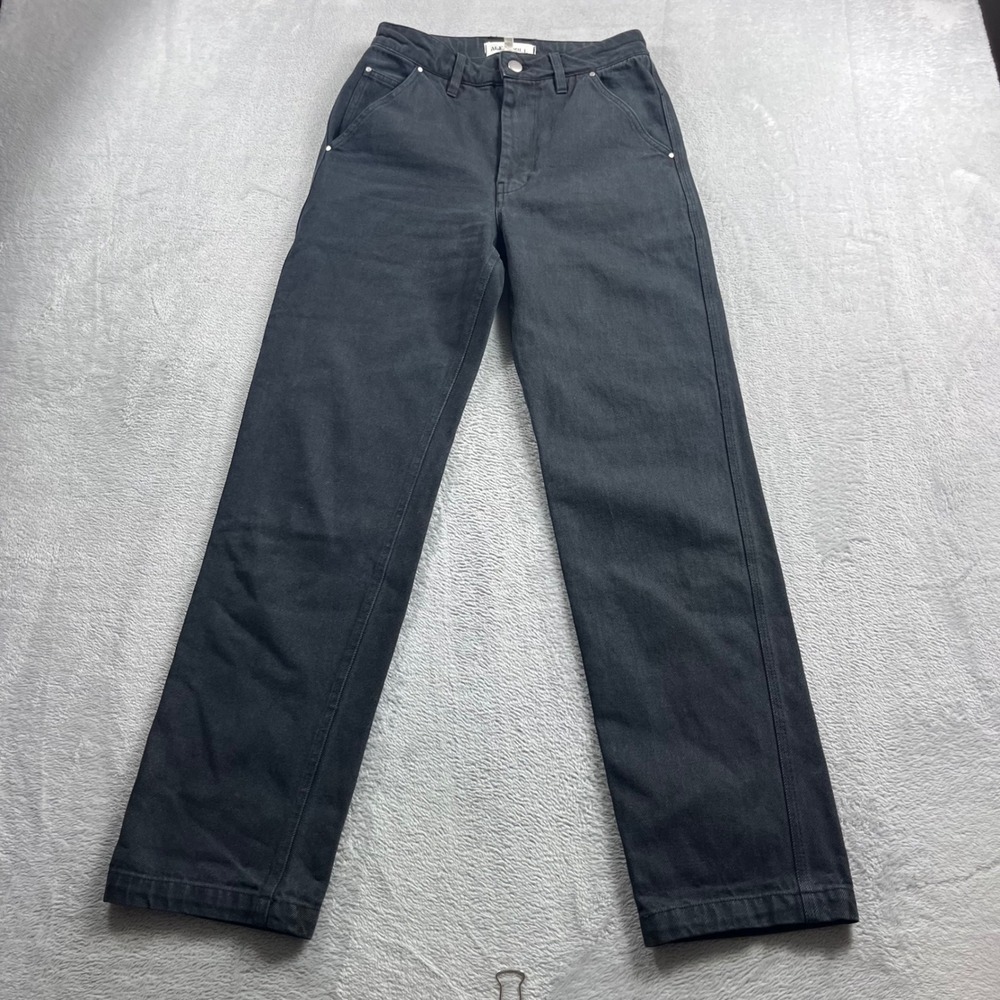 Alex Mill Womens Carpenter Straight Leg Pants Washed Black High Rise‎ Size 0